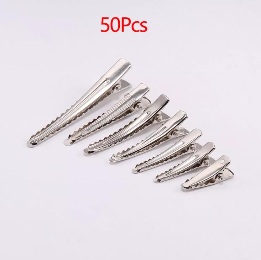20-50 Pezzi/lotto 25/30/40/45mm Base per Pinza per Capelli a Dente Singolo in Metallo a Coccodrillo Per Fai da Te Fermagli Gioielli Componenti Accessori