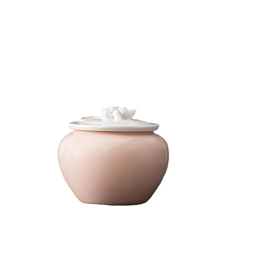 Pink Ceramic Tea Pot with Lid, Coffee Rganizer, Sugar Storage Jars, Moisture Proof, Kitchen Container