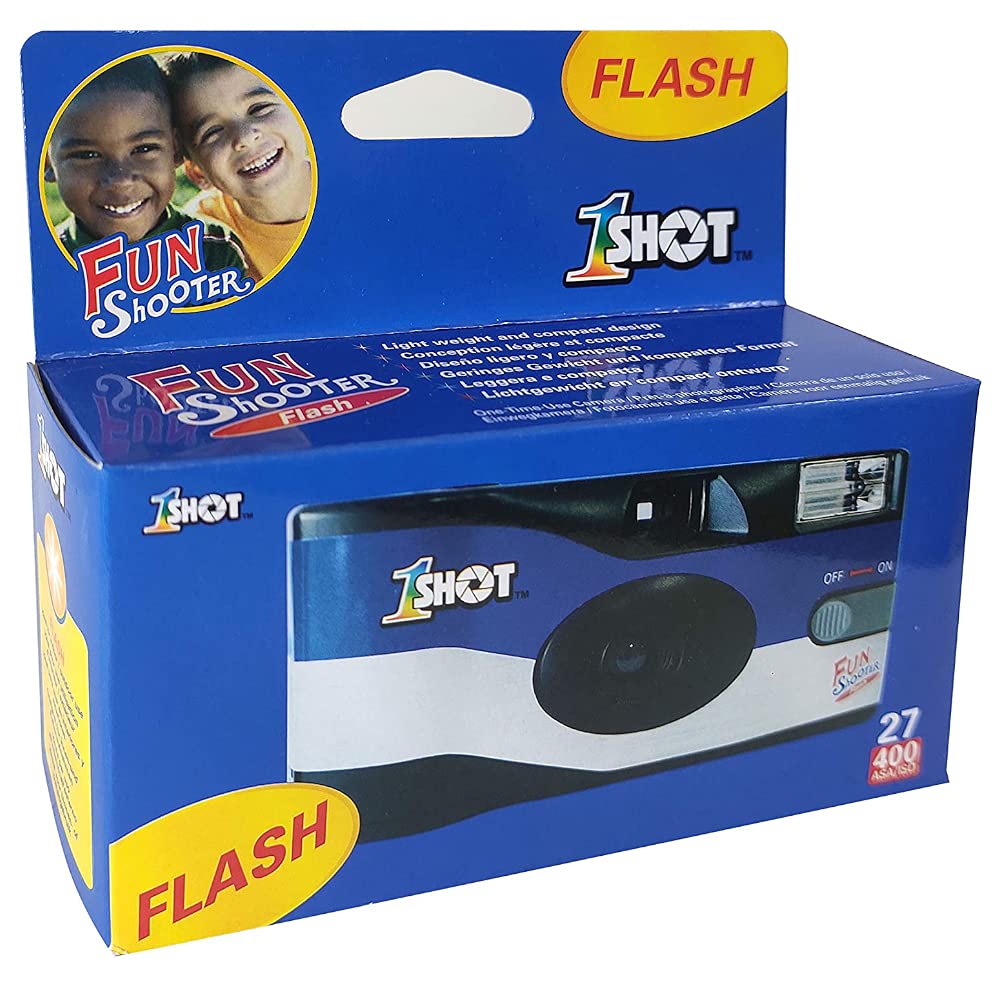 One-shot disposable camera with flash