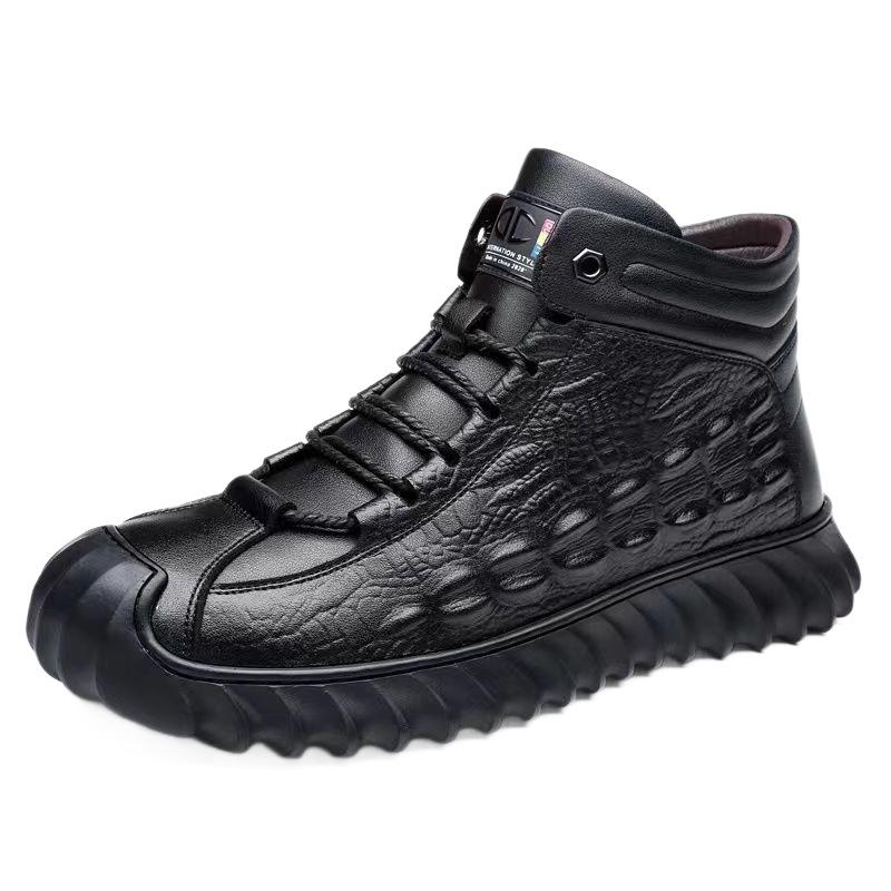 Winter new fashion simple cotton shoes men's high-top warm piled thickened casual snow boots