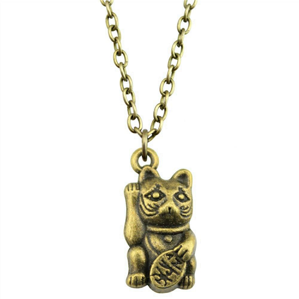 Cat Charm Necklace Cute Animal Pendant For Lovers Minimalist Pet Jewelry Gift 43cm Chain