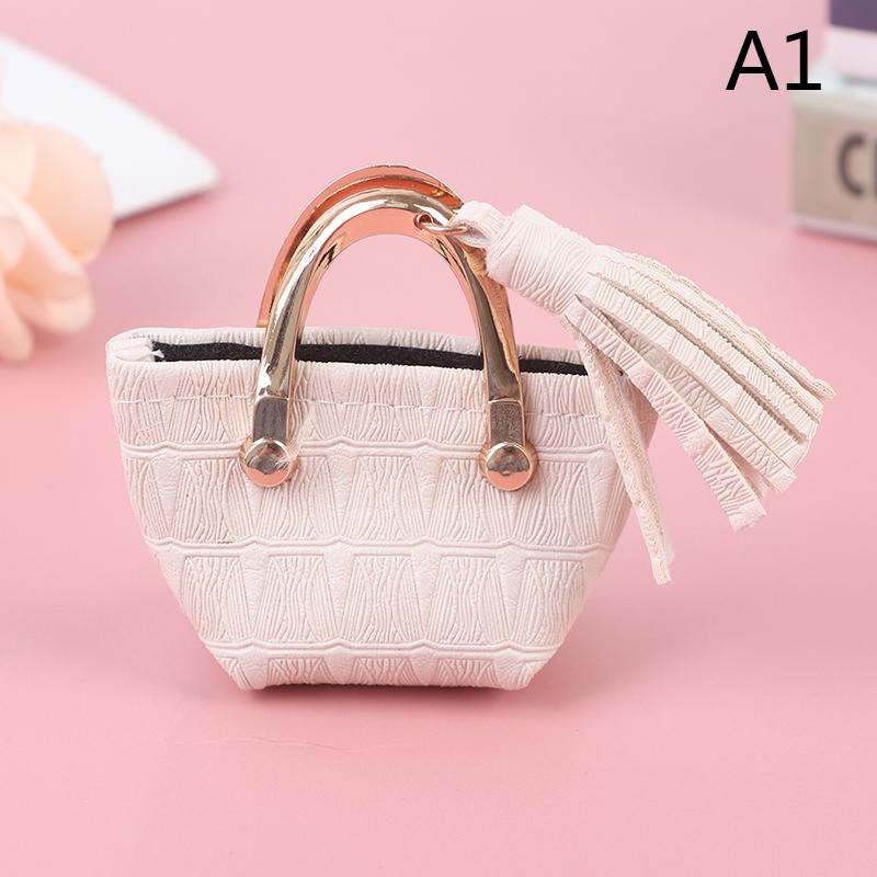 Fashion 1/6 1/12 Dollhouse Miniature Leather Suitcase Mini Bag Backpack Doll Luggage Box Handbag Shoulder Bag Leather Bag Purses