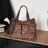 Leopardenmuster Leinwand Pendler fauler Windbeutel Damen neue Mode tragbar große Kapazität Schulter Mommy Diagonal-Tasche