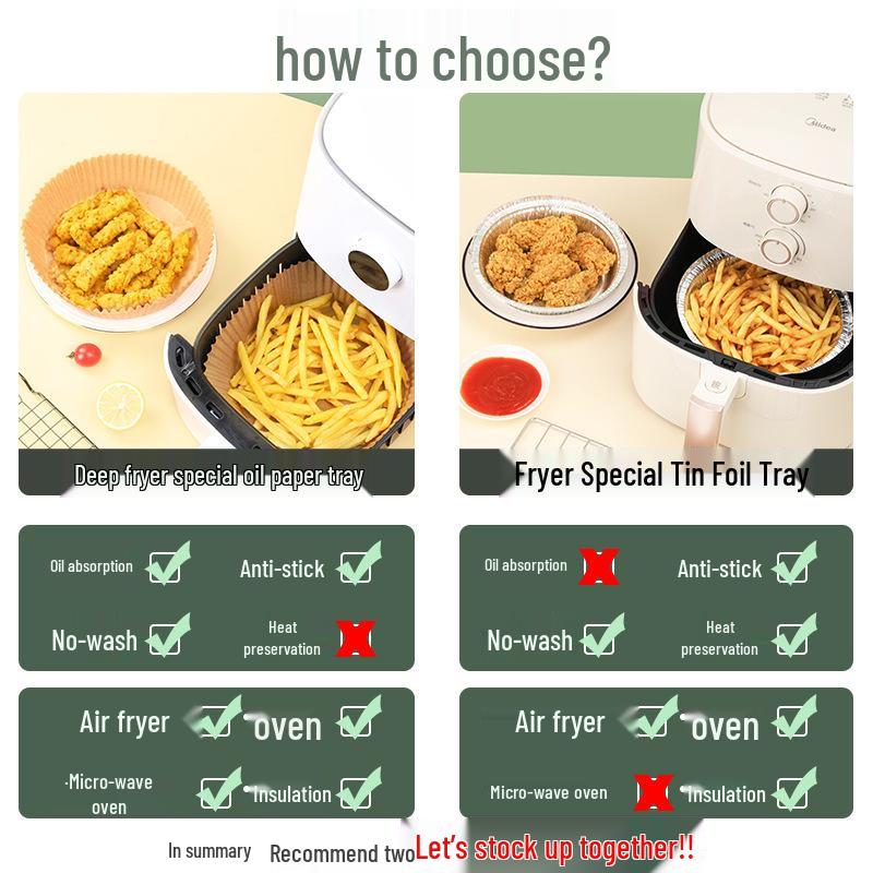 Household Oil-Absorbing Air Fryer Aluminum Foil Tray for Oven and Barbecue