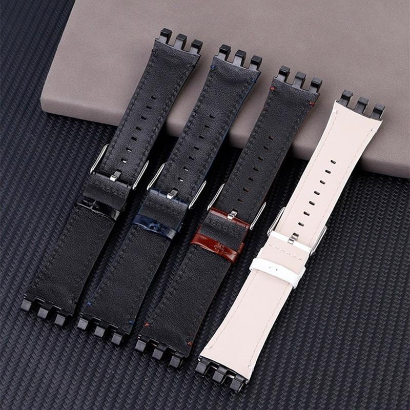 For Swatch SVGK403 SVGK407 SVGB400 SVGB402 SVGB408 Genuine Leather Watch Strap 22mm Men's Bracelet Strap Accessories
