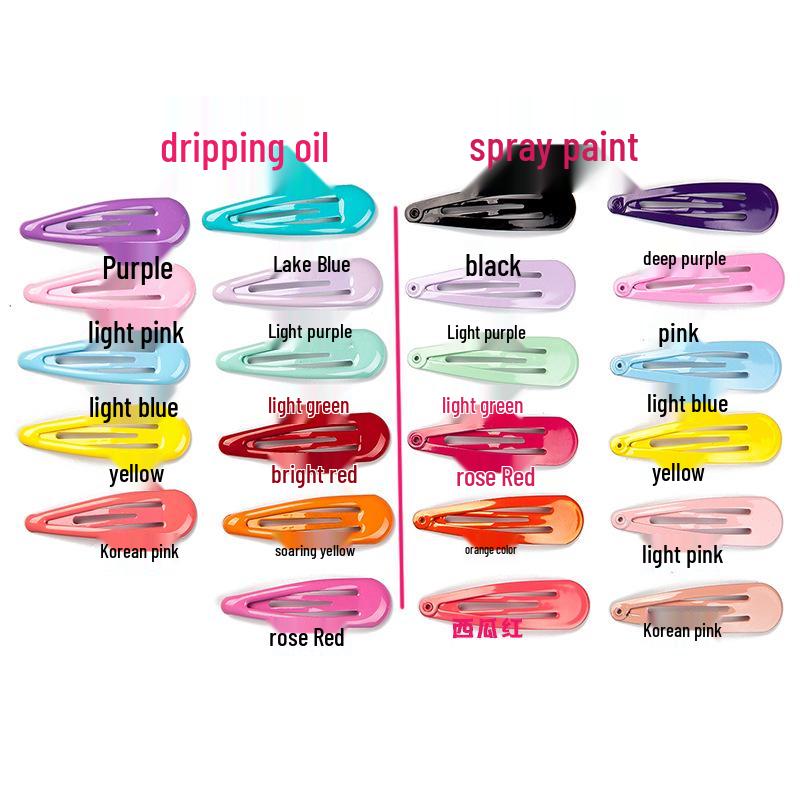 Colorful Teardrop Hair Clip: Macaron Drip Design, Baked Paint, Candy Colors, Fresh & Sweet Side Hair Accessory