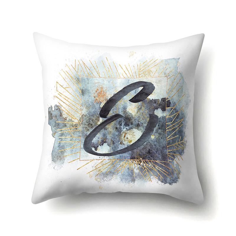 Polyester Pillowcase Home Car Decoration Printing Pillowcase 26 English Letters Sofa Cushion Cover