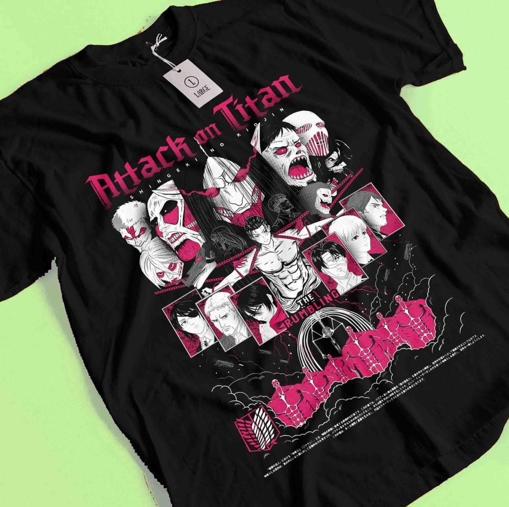 

Футболка Атака Титанов Эрен Микаса Футболка Леви Футболка AOT Эрвин Ханге Армин Футболка M