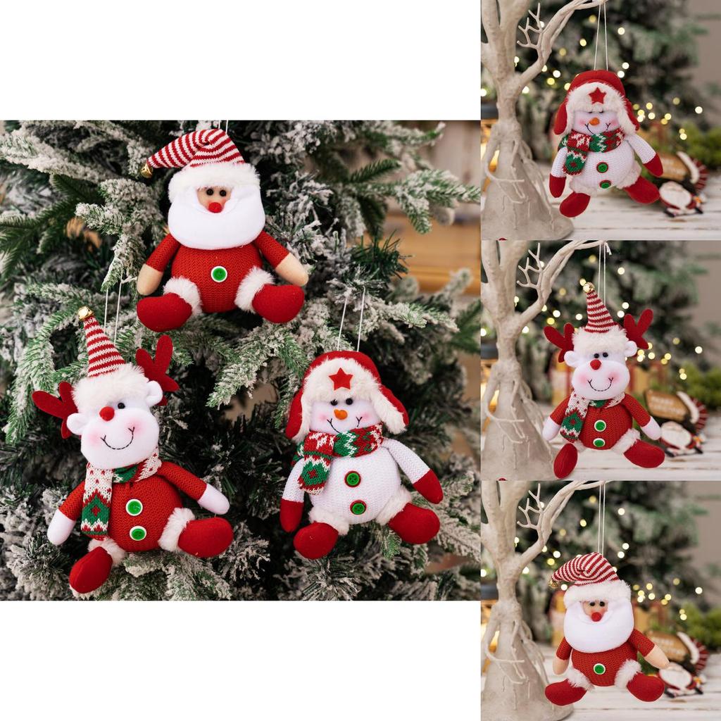 Christmas Decor Red Santa Claus Hanging Ornament With Polyester Material For Holiday Celebration