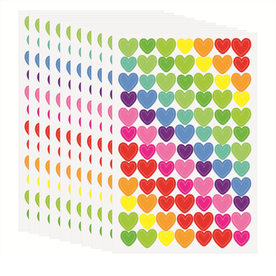 10 Sheets Diary Graffiti Stickers Student Notebook Decoration Heart Number Letter Dot Sticker Scrapbook Albums Self-adhesive