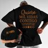2025 Summer Rapper Mora Quierc Mil Vidas Contigo Letter 100 Pure Cotton Printed Tshirt Harajuku Clothes Oversized Men Women