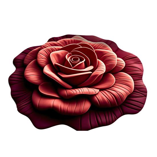 Peony Floor Mat 3D Visual Effect Floral Rug Absorbent Bathroom Mat