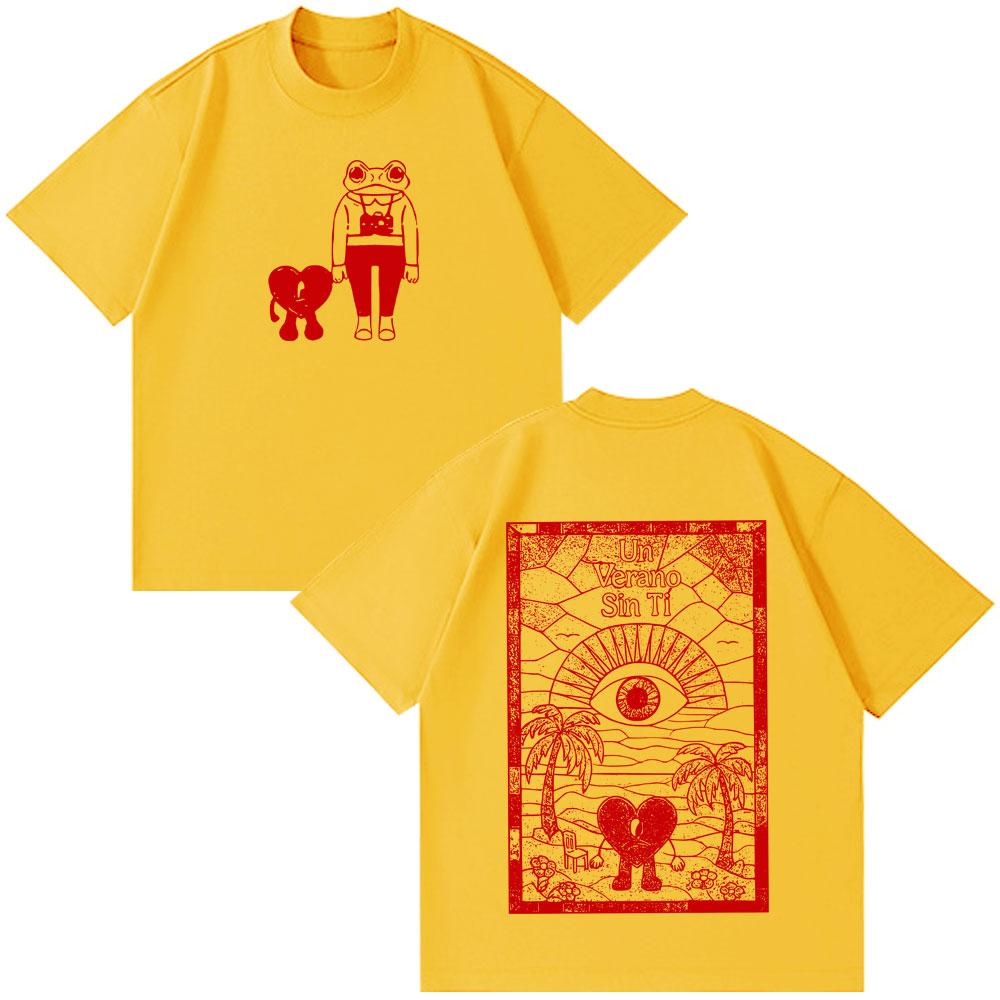 Bad Bunny Un Verano Sin Ti Fashion Print Vintage T Shirt Men Women Oversized Tshirt Casual Cotton Harajuku Streetwear Tshirts