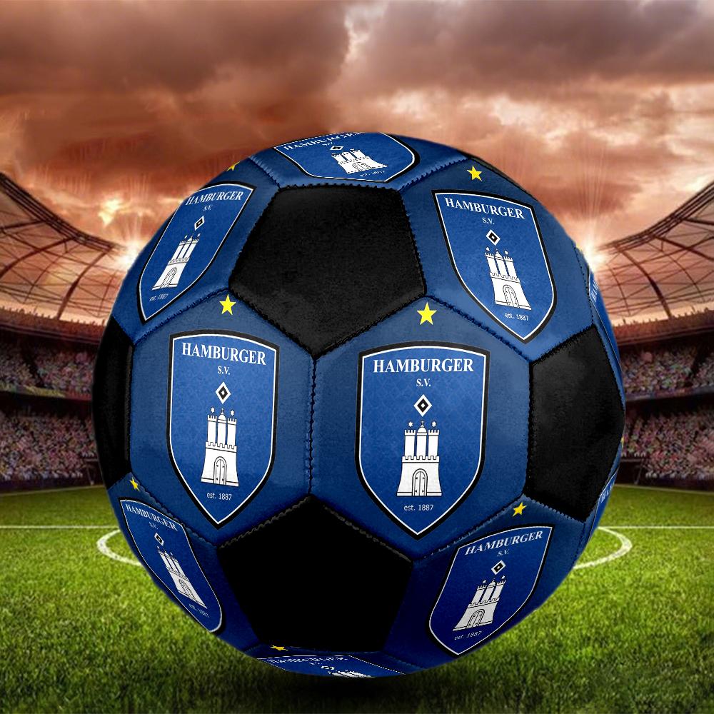 Hamburger Sportverein 2 Indoor Soccer Ball Colorful Machine Stitched PVC Size 5 Team Training Competition Ready Durable High-Bounce Cool Sports Gift