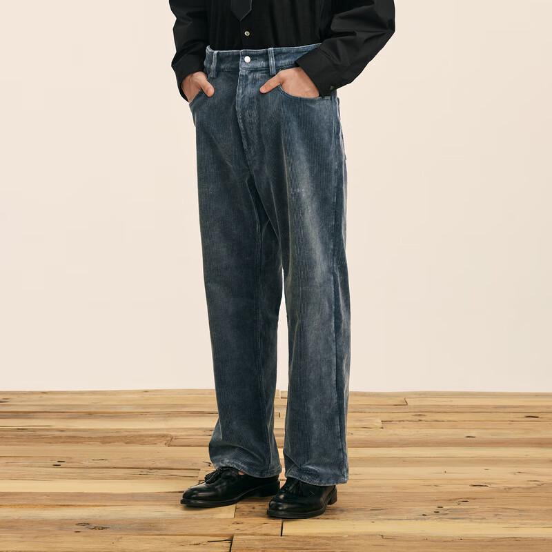 CROQUIS Men's 2024 Fall Corduroy Loose Straight Casual Trousers