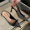 Fashion Sparkling Rhinestone High Heels Women Sexy Pointed Toe Bow Tie Luxury Designer Shoes for Women Elegant Banquet Dress Women Pumps