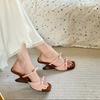 Women Sandals Butterfly-Knot Flip Flops Slippers Square Toe Peep Toe Rome Wedge Platform Woman’s Shoes Zapatos De Mujer