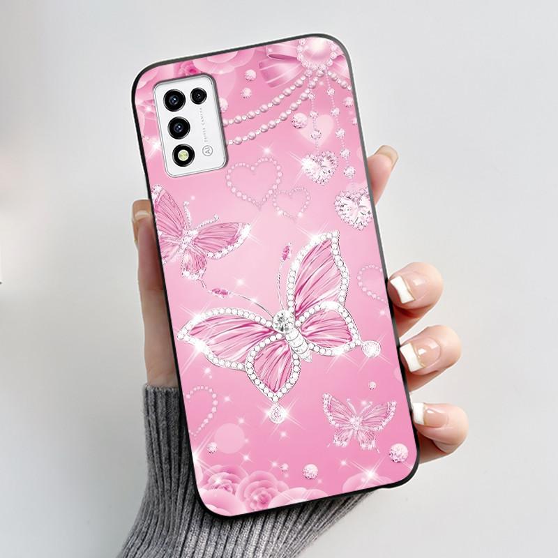 Phone Case For ZTE Libero 5G III A202ZT / Libero 5G II A103ZT Casing Fashion Butterfly Flower Black Soft TPU Case Silicone Cover