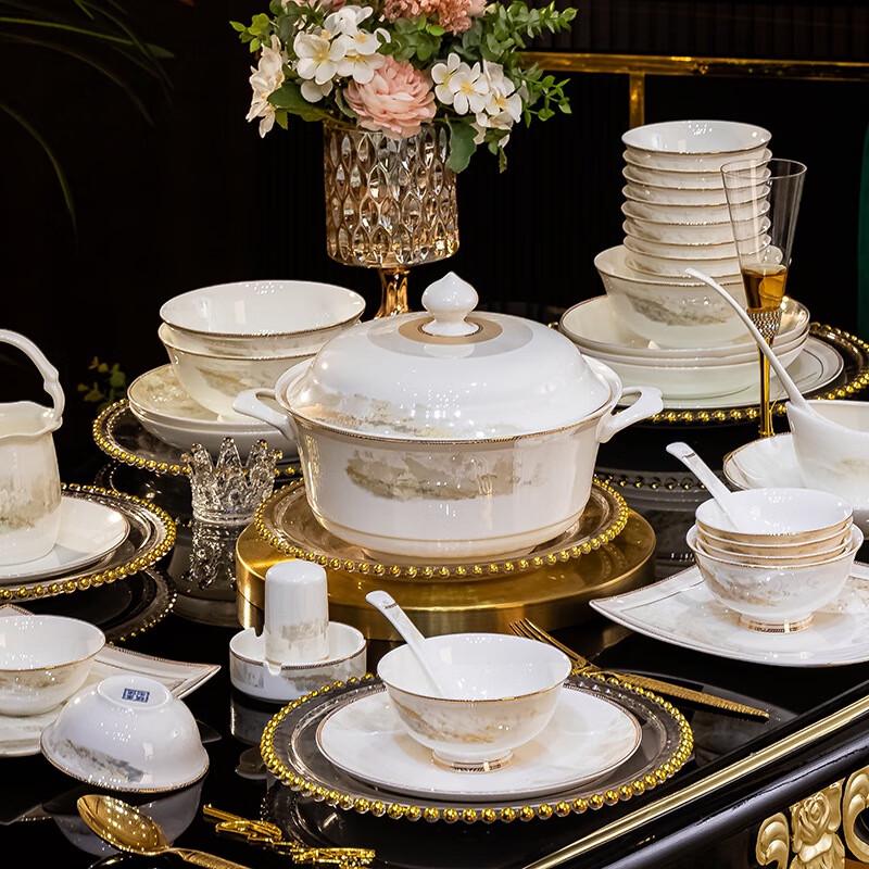 Jingdezhen Ceramic 60-Piece Dinnerware Set