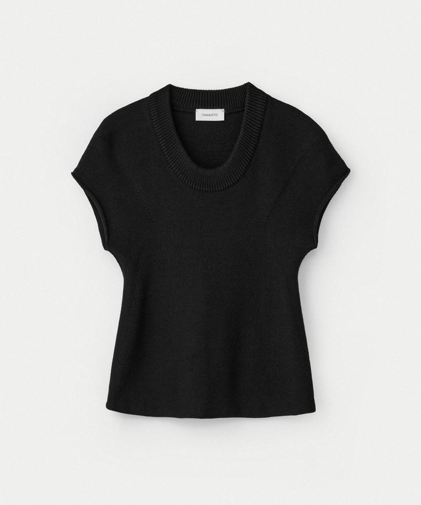 UMARMUNG Pure Cotton Sleeveless U Neck Pullover_Black