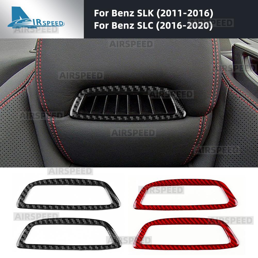 For Mercedes Benz SLK R172 2011-2015 2016 SLC 2016-2020 Car Seat Headrest Panel Interior Real Soft Carbon Fiber Trim Sticker