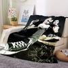 Punk Rock Band Vintage Portrait Print Fleece Blanket, Soft Warm Throw Blanket for Sofa Bed Music Fan Home Decor