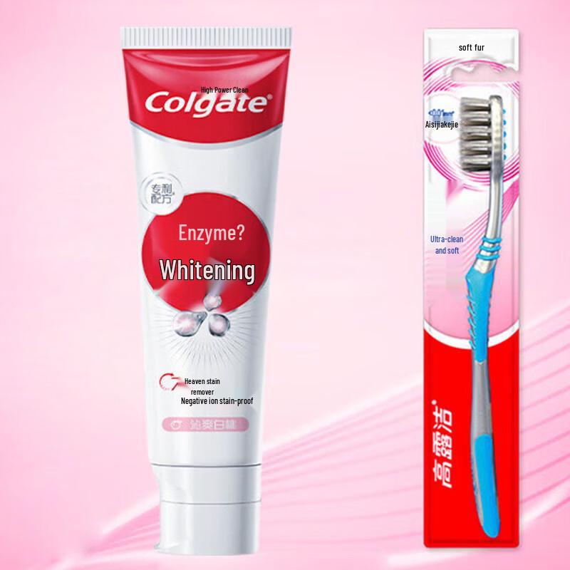 Отбеливающая зубная паста Colgate с энзимами и зубными щетками, Семейная упаковка