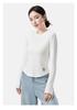 Women's Merino Wool Base Layer Top - Slim Fit, Round Neck, Embroidered, Thermal Fleece, Long Sleeve T-shirt for Autumn/Winter