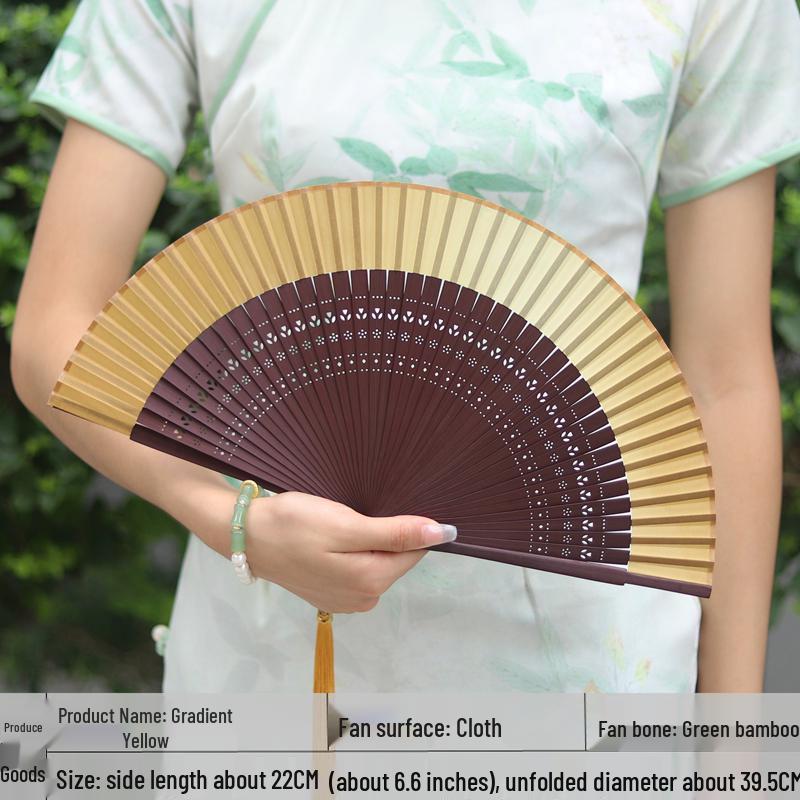 Red Ancient Style Chinese Folding Dance Fan - Easy To Open & Close, Perfect for Hanfu, Cheongsam, and Runway Shows