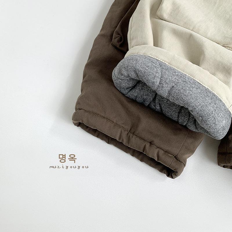 Warm Thick Padded Children Cotton Pants Korean Style Casual Winter Trousers For Boys And Girls