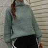 IHUASU Autumn and Winter Solid Colour Pullover Loose Women's High Neck Sweater