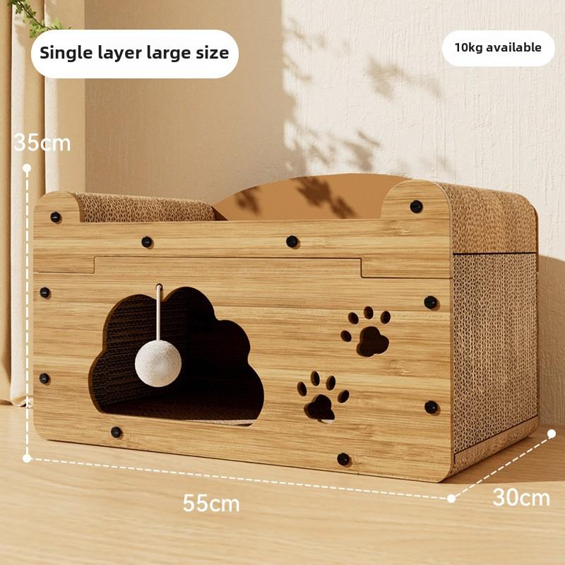 Noua jucărie pentru pisici, jucărie pentru pisici, jucărie pentru animale de companie, cu sistem integrat de joacă și somn, mansion villa, dublu strat din lemn pentru pisici, cuib multifuncțional pentru pisici, rezistent la zgârieturi