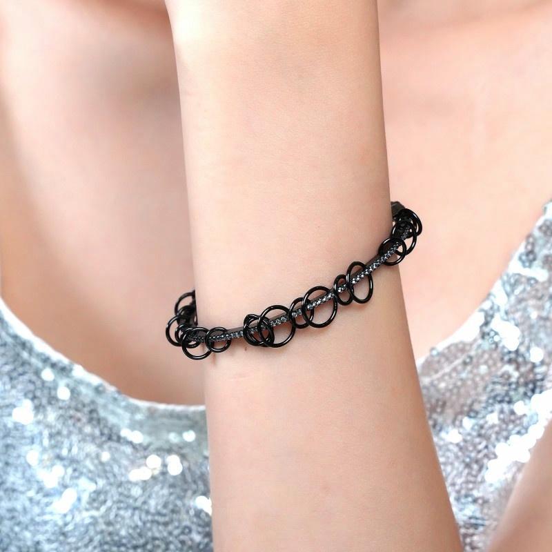 APM Monaco Multi-ring design, trendy, cool and exquisite, bracelet for women, black AB4086OGT
