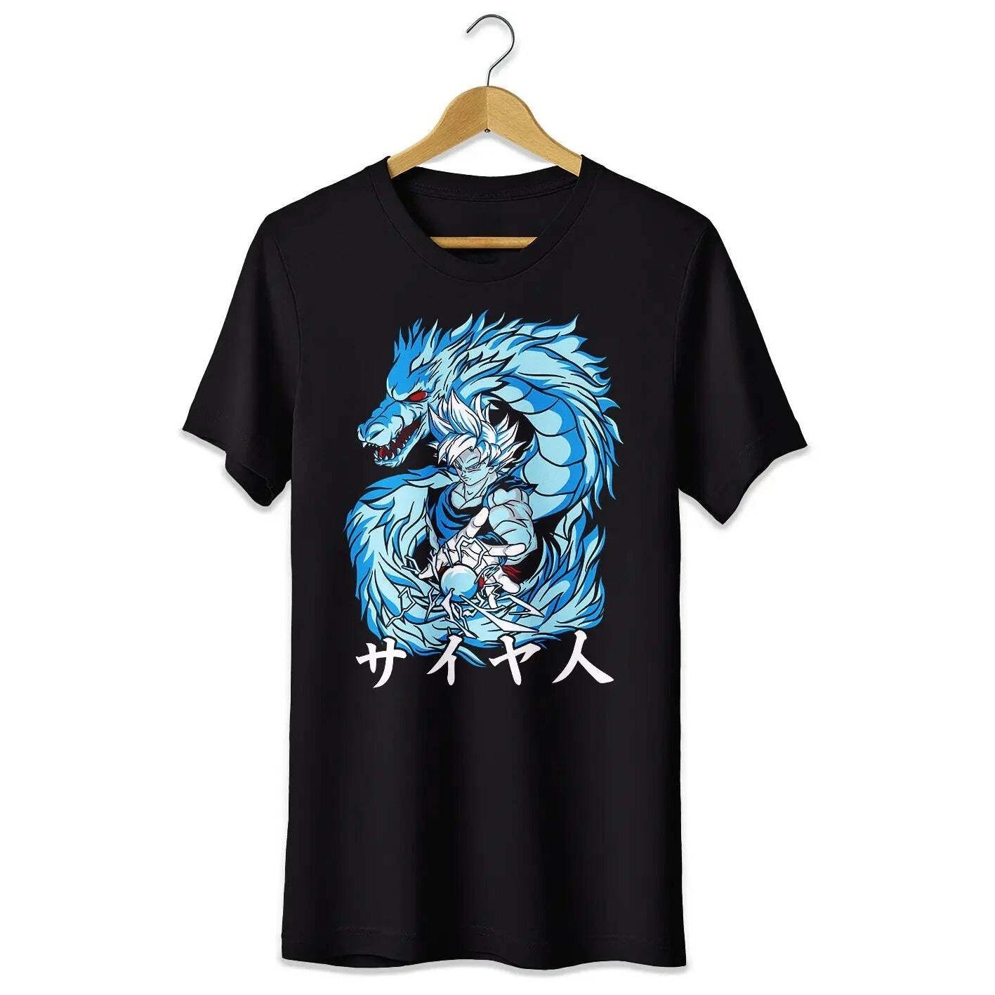 Summer Hot Selling Goku Tshirt Dragon Ball Tshirt Dragon Shenron Unisex Unisexs Casual Round Neck Short Sleeved Shirt S