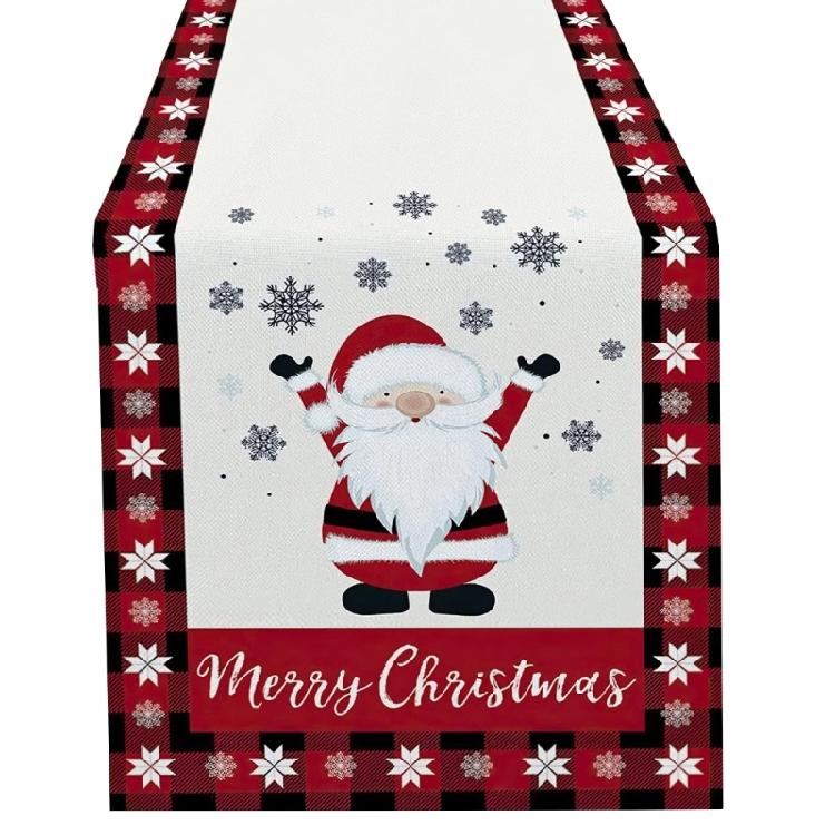 Tischdecke Weihnachtsmann Schneemann Rentier Weihnachtliches Tischläufer Tischüberwurf Einzigartige Weihnachtsdekoration