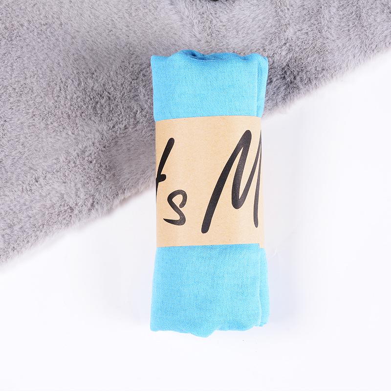 2022 Women's Cotton & Linen Candy Color Neck Scarf – Soft, Solid Hue Gift Scarf