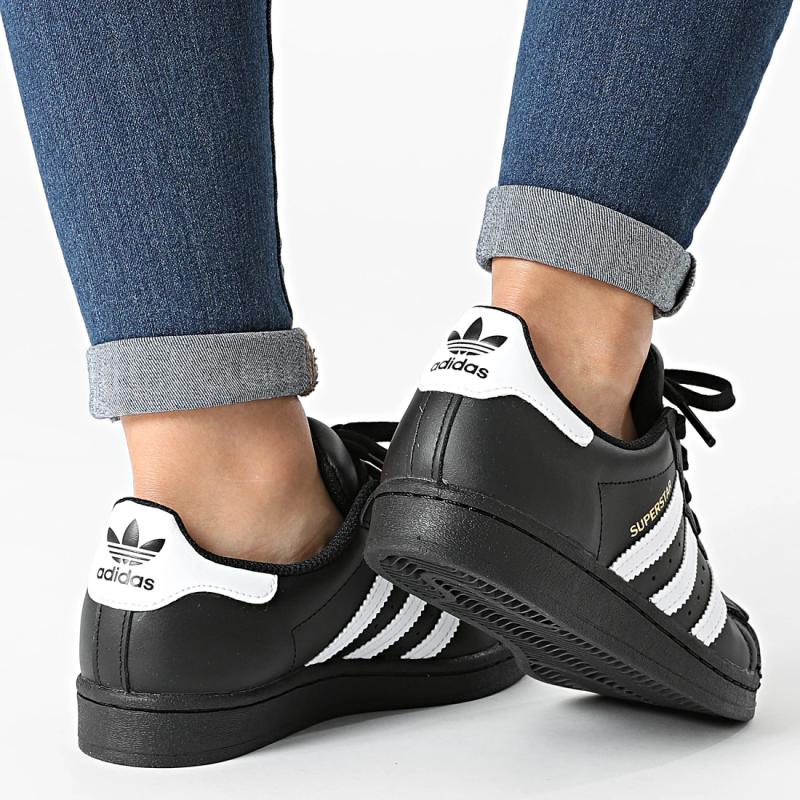 Adidas Superstar Core Black Cloud White Gold GS Sneakers EF5398