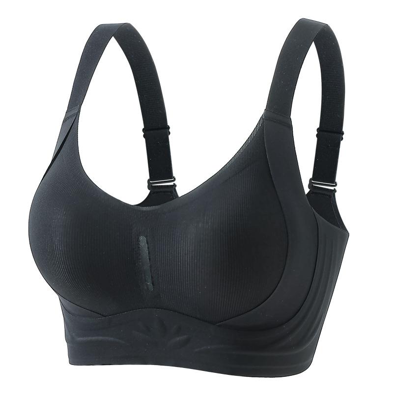 

Traceless large size full cup with double breasts, bra with large breasts, thin and comfortable sticker bra, fixed cup. 46/105CD чорний