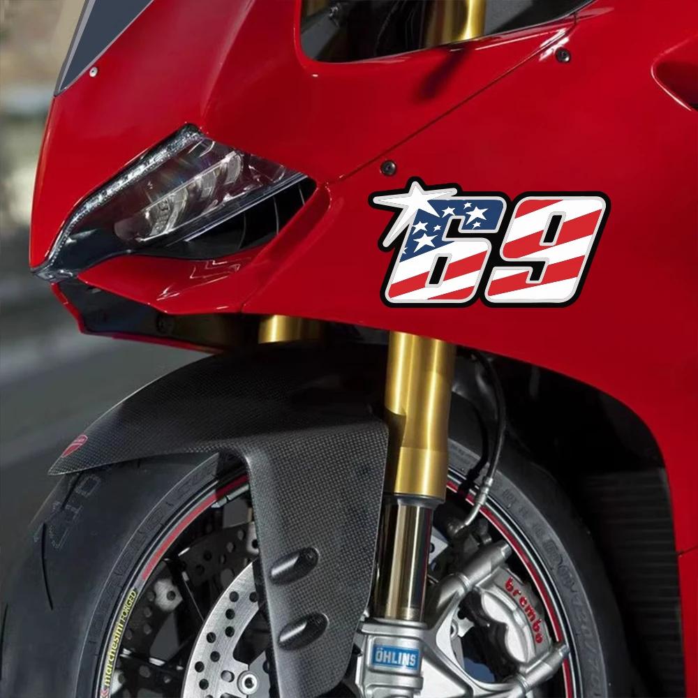 Motorcycle Stickers USA Flag Number 69 Decoration Fuel Tank Helmet Cover For Honda SP 125 Shine Hero Motor Yamaha Bajaj Kawasaki