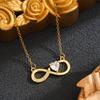 Net Celebrity Love Infinity Micro-Inlaid Necklace - Niche Design, Luxurious Pendant, High-End Clavicle Chain