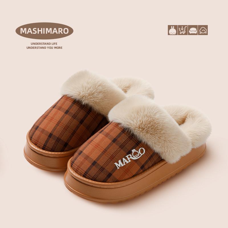 Cotton shoes shoes EVA wool slippers indoor home shoes autumn and winter warm and comfortable piled thickened bottom cotton mop