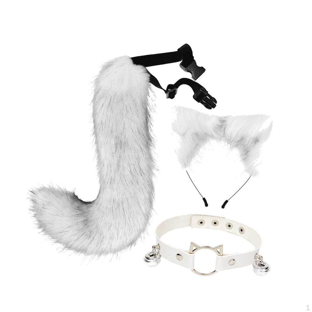Adorable Animal Costume Set with Ears, Collar, and Tail for Theme Parties Festive Celebrations