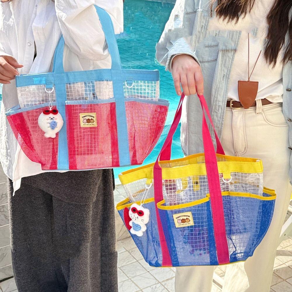 Hollow Out PVC Transparent Shoulder Bag Large Capacity Toiletry Storage Bag  Shower