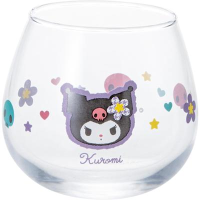 Sanrio Retro Swaying Tumbler Glass 290ml 9 X 8cm Characters Tableware Goods Miscellaneous Goods Clear Made In Japan "Kaohana Kuromi" Approx. Approx.