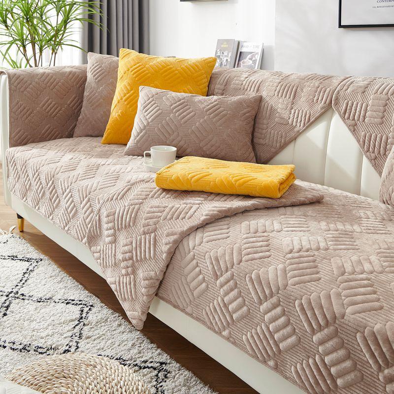 1 buc Husa de canapea Four Seasons Anti-alunecare Prosop de canapea Culoarea cafelei Piele General Plus Spătar Cotieră Husă Transport gratuit