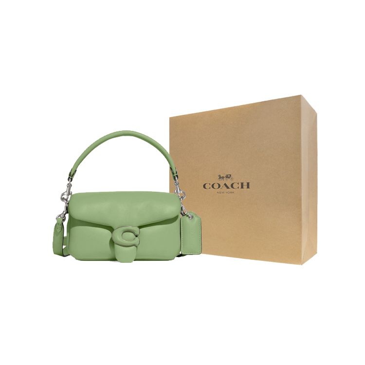Coach Pillow Tabby 18 Classic C Buckle Leather Shoulder Bag Cloud Bag Women bags Green C3880-LHTY6