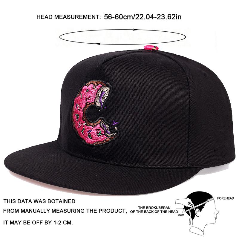 Unisex Doughnut Embroidery Hip-hop Hats Outdoor Adjustable Casual Baseball Caps Sunscreen Hat