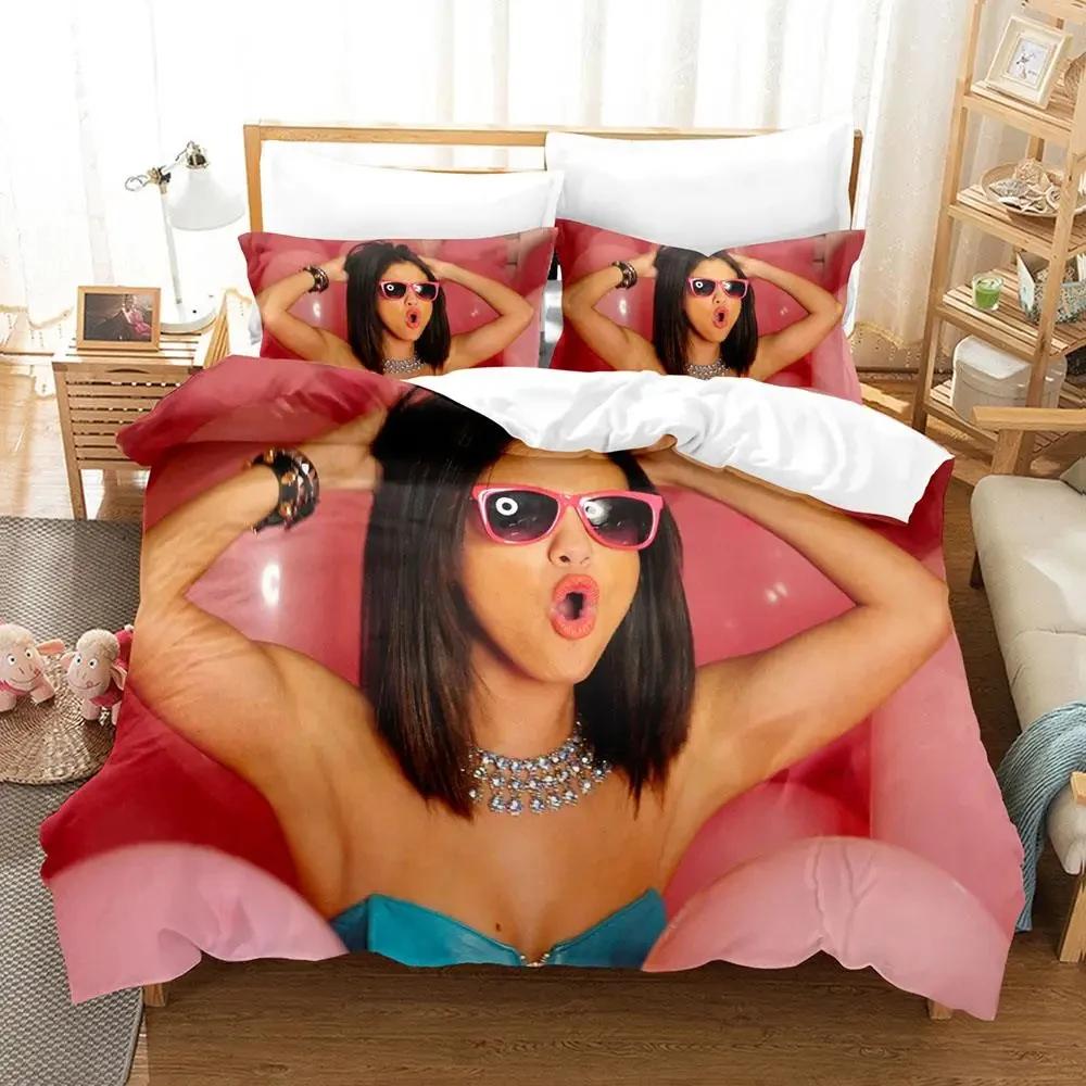 

Sexy Selena Gomez Adult Boys Bedding Single Twin Full Queen King Size Duvetcover Anime Parure de lit Quilt Cover Pillowcase EU single(135x200cm)