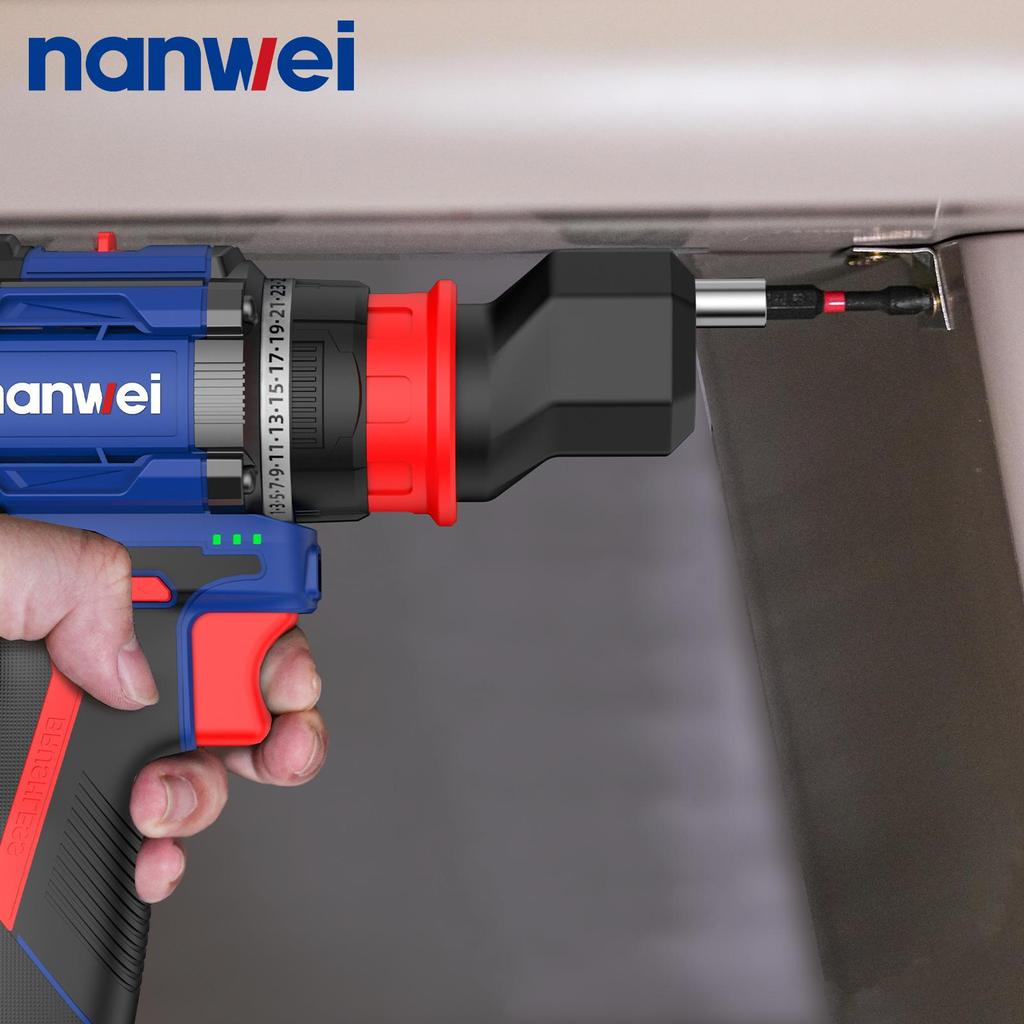 NANWEI 4-in-1 Electric Drill with Multiple Heads,brushless Motor 16 V, 45 Nm