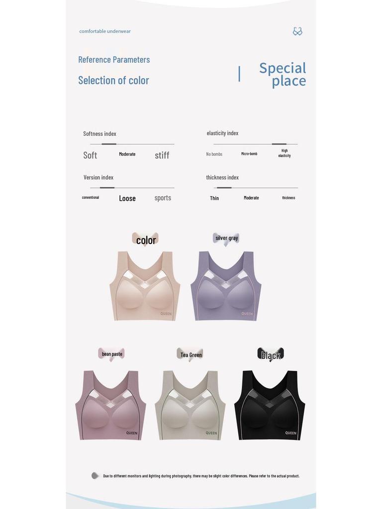 Seamless Plus Size Shockproof Sports Bra with Widened Side Wall and Push-Up Support, No Steel Ring